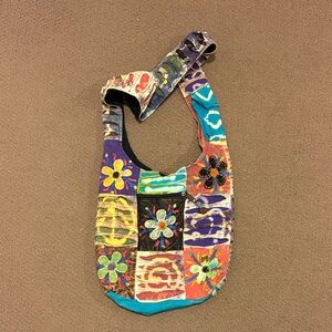 Rising International Multicolor Floral Patchwork Shoulder Bag